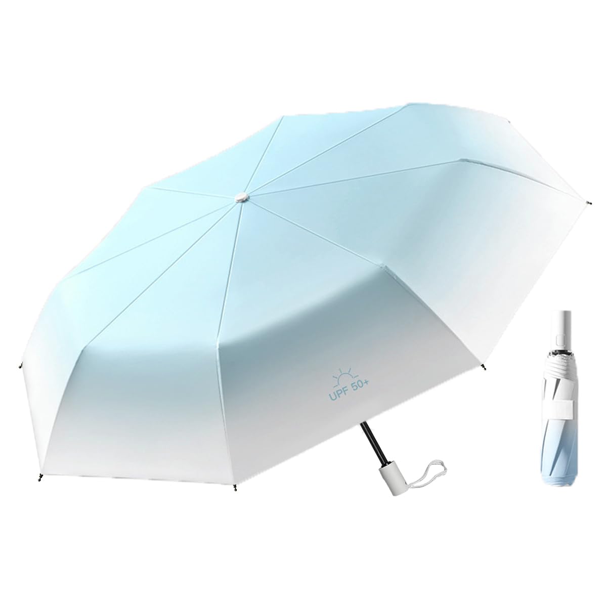 PALAY Automatic Folding Umbrella for Women with UPF 50+ Sun Protection and 8 Fiber Ribs