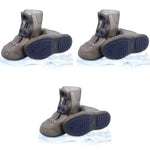 PALAY® Silicone Shoe Covers for Kids Men Women with Double-Breasted Anti-Slip Waterproof TPE Sole Wear-resistant Reusable for Rainy Season Size 10.5-11.5 3 PCS