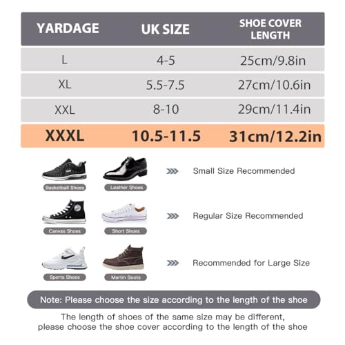 PALAY® Silicone Shoe Covers for Kids Men Women with Double-Breasted Anti-Slip Waterproof TPE Sole Wear-resistant Reusable for Rainy Season Size 10.5-11.5 2 PCS