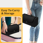 MAYCREATE® Estuche de Viaje para Dyson, Bolsa de Almacenamiento de Air Wrap, Impermeable de PU Mejorada, Organizador de Shark Flexstyle, Funda de Almacenamiento Portátil con Gancho para Colgar (Negro)