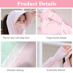 PALAY® Woman Sun Protection Hoodie Jacket Lightweight UPE50+ Sun Blocking Coat with Pocket Long Sleeve Shirt Hiking Outdoor with Face Mask, Pink 2 PCS