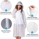PALAY® 4PCS Rain Coat for Men Waterproof Hooded Poncho Jacket Women EVA Reusable Packable Outdoor Rainy Day Free Size Black