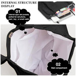 PALAY® Tote Bag Corduroy Grocery Large Hand For Women Shopping Shoulder Commuting Black 3PCS