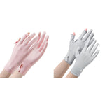 PALAY Spandex Ice Silk UV Sun Protection Gloves for Women with Non Slip Grip | Pink & Grey
