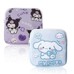 PALAY® 2Pcs Sanitary Pads Travel Bag Menstruation Kawaii Sanrio Cartoon Sanitary Zipper Pouches 8-10 Capacity Storage Bag Cute Print Sanitary Pads Bag Coin Bags Accessories Bags