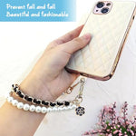 PALAY® 4PCS Bag Straps for Sling Pearl Flower Charms Accessories Extender Chain Purse Shoulder Replacement Double Layered Handbags Phone Case