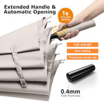 PALAY® Big Umbrella for Men Oxford with Straight Shank Unisex Windproof Rain Sun Protection Large Canopy Reinforced 8 Fiber Ribs Auto One-Touch Open Commute Outdoor Beige 3 PCS