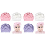 PALAY® 6PCS Baby Cap for 3-6 Months, Soft Baby Turban Cap for Baby Girl Boy, Stretchy Big Bow Baby Caps for Born 0-3 Months, Breathable Lovely Newborns Infant Hat Shower Gifts