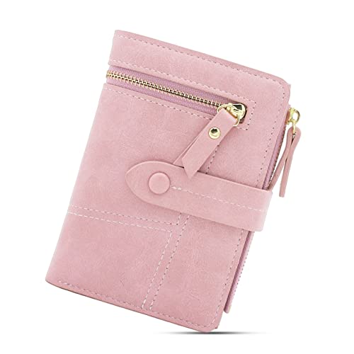 PALAY Small Purse for Women with Bifold Card Organizer and Smooth Zipper | Vibrant Blue PU Leather 5.5x4x0.7 in Wallet