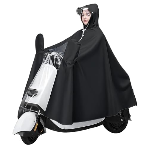 PALAY® Oversized Rain Poncho for Adult,Long Raincoat Hooded Rain Poncho with Clear Front Panel & Rearview Mirror Sleeves
