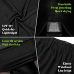PALAY® Womens Hiking Pants UPF 50+ Lightweight Quick Dry Outdoor Travel Joggers Sun Protective Athletic Lounge Trousers Breathable Cooling High Waist Casual Wear One Size Fits 40-80kg Black