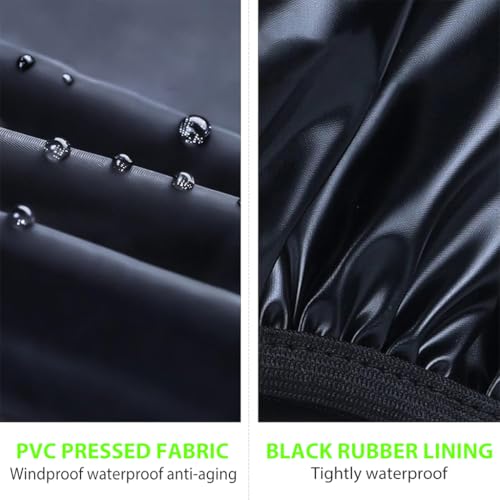 PALAY® Waterproof Shoe Cover Zip-up Calf-length Covers with Elastic Ankle Strap Wear-resistant PVC Anti-skid Sole Long Sleeve for Boots High Shoes Size UK 6 One Pair 2PCS