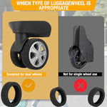 PALAY® 16PCS Luggage Wheel Silicone Protector Cover Suitcase Silent Shock-Proof Carry on Wheels for Wheel-on Luggage Black