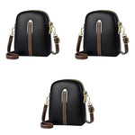 PALAY® Sling Bag Stylish PU Women Crossbody Phone Double Layer Daily with Detachable Shoulder Belt Casual Zipper Pouches Gift for 3 PCS