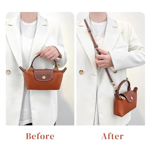 PALAY® 2PCS Shoulder Strap for Bag Fashion Shoulder Strap for Crossbody Bag Brown Satchel Shoulder Strap 47'' Adjustable eQuick Release Shoulder Strap Bag Modification DIY Shoulder Strap Kit