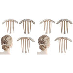 PALAY® 6PCS Pearl Claw Hair Clips Side Comb Rhinestone French Hairpins Metal Decorative Bun Accessories for Women Girls Gift