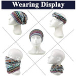 PALAY® Beanie Cap for Women Floral Print Chemo Slouchy Hijab Turban Fashion Hip-Hop Skull Dwarf Hat Boho Soft Running Head Scarf for Teen Girls All Season Use 2 PCS Blue