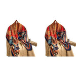 PALAY® Female Satin Scarf Square Silk Feeling Head Shawl Comfy Polyester Hair Wrapping Scarves For Women Girls 43.5×43.5 In Tree Of Life Prints Multicolor 2 PCS