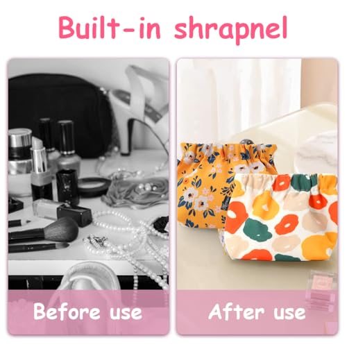 PALAY® 6 bolsas pequeñas para mujer, minibolsa de maquillaje, monedero de tela Oxford con estampado bonito, bolsa de cosméticos de bolsillo, organizador de viaje para lápiz labial,