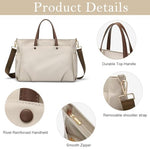 PALAY® Tote Bag for Women Waterproof Shoulder Bag with Removable Strap Large Handbag with Zipper for Office College Daily Use 3 PCS