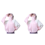 PALAY Sun Protection Hoodie Jacket for Hiking with Zipper Design and Face Mask | Pink 2 PCS