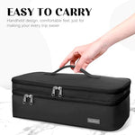 PALAY® Estuche de viaje para secador de pelo Dyson Airwrap, Shark Flexstyle, doble capa, accesorios para el cabello, bolsa de almacenamiento para secador Revlon, organizador de estilo, color Negro