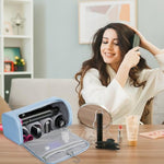 MAYCREATE® Estuche de Viaje para Dyson, Bolsa de Almacenamiento de Air Wrap, Impermeable de PU Mejorada, Organizador de Shark Flexstyle, Funda de Almacenamiento Portátil con Gancho para Colgar (Azul)