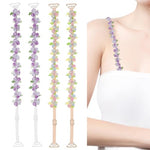PALAY® Bra Straps for Women Fancy Straps for Bra, 2 Pairs Embroidered Floral Stretchy Adjustable Lingerie Strap Replacement For Off Shoulder Tops Dress Evening Dress