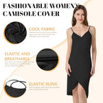 PALAY® Beach Wear Dress for Women Stylish Solid Bikini Set Spaghetti Strap Wrap Swimsuit Cover Up Lightweight Sarong Outfits M Black 2 PCS
