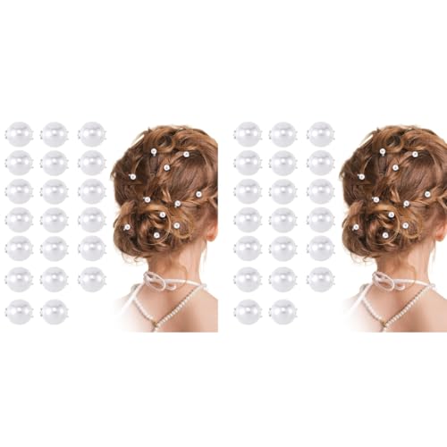 PALAY® 40PCS Small Pearl Hair Clips for Women Girls White Elegant Mini Pins Barrettes Korean Style Accessories Brides Daily Use Party Wedding