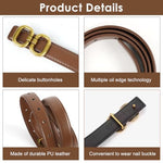 PALAY® Woman Belt for Women Jeans, Brown and Black Belt for Women Dresses, Fashion Slim Ladies PU Belts, Chic Gold Metal Loop Buckle