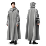 PALAY® Long Rain Coat Waterproof Raincoat for Adults Reusable Hooded Poncho with Wide Brim Lightweight Unisex for Hiking Travel Motorcycle Riding Length 128cm 2 PCS