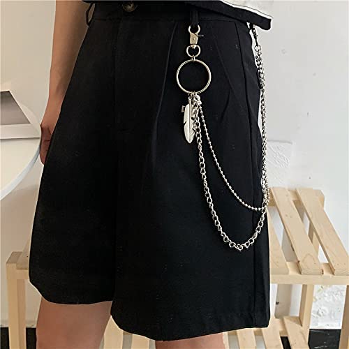 PALAY Pants Chain with Clip Fastening for Punk Dancer and Biker Style | 60–80cm Silver Metal