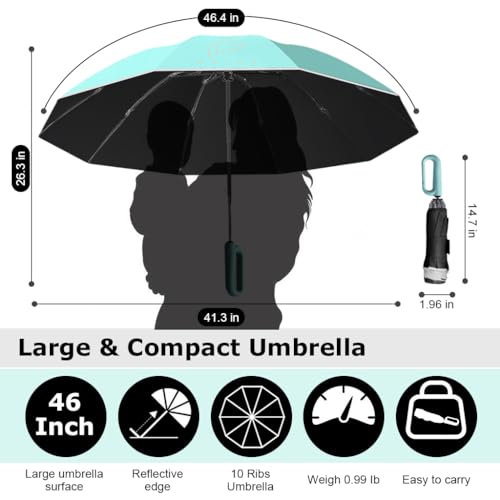 PALAY® 2 Pack Big Umbrella for Men Women with Reflective Strap