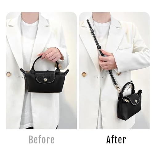 PALAY® Bag Leather Strap Replacement Crossbody Shoulder Straps Fashion 47 Inch Adjustable Quick Release Purse Modification DIY Kit Black 3PCS