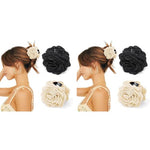 PALAY® 4PCS Rose Hair Claw Clips for Women Aesthetic Large 3.5 In Clutchers Blooming Flower Clip Hawaiian Fashion Black White