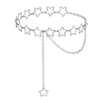 PALAY Waist Chain for Women featuring 63+45cm Adjustable Star Link Design in Silver | Y2K Style