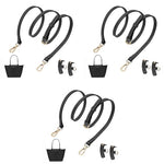 PALAY® Bag Leather Strap Replacement Crossbody Shoulder Straps Fashion 47 Inch Adjustable Quick Release Purse Modification DIY Kit Black 3PCS