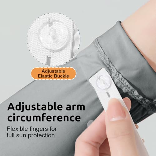 PALAY® 2 Pairs Hand Gloves for Sun Protection with Arm Sleeves for Women,Nylon Ice Silk Sun Protection Gloves Women Cooling UV Hand Cover Arm Sleeves Bike Riding