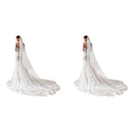 PALAY Bridal Veil for Wedding Featuring Alloy Comb and 2.3m Lace Tulle with Pearls | Pure White