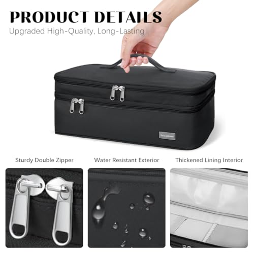 PALAY® Estuche de viaje para secador de pelo Dyson Airwrap, Shark Flexstyle, doble capa, accesorios para el cabello, bolsa de almacenamiento para secador Revlon, organizador de estilo, color Negro