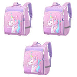 PALAY® Unicorn Backpack for Kids Girls Stylish Durable Water-Resistant Shoulder School Bags 6-12 Years Old Birthday Rakhi Gift Purple 3 PCS