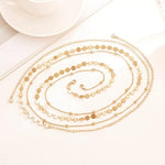 PALAY® Waist Chain for Women Sexy, Set of 2pcs Sequin Gold Plated Belly Waist Chains for Women, 2-Layered Beads Coin Chain Dainty Body Jewelry, Bikini Beach Wear - 39in Long, Adjustable