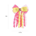 PALAY® 2Pcs Ribbon Bow Hair Accessories for Girls, Princess Cute Hair Clips for Girls Curly Ribbon Hair Bow Clip stylish Headpieces Hair Pins for Girls Gift, Pink