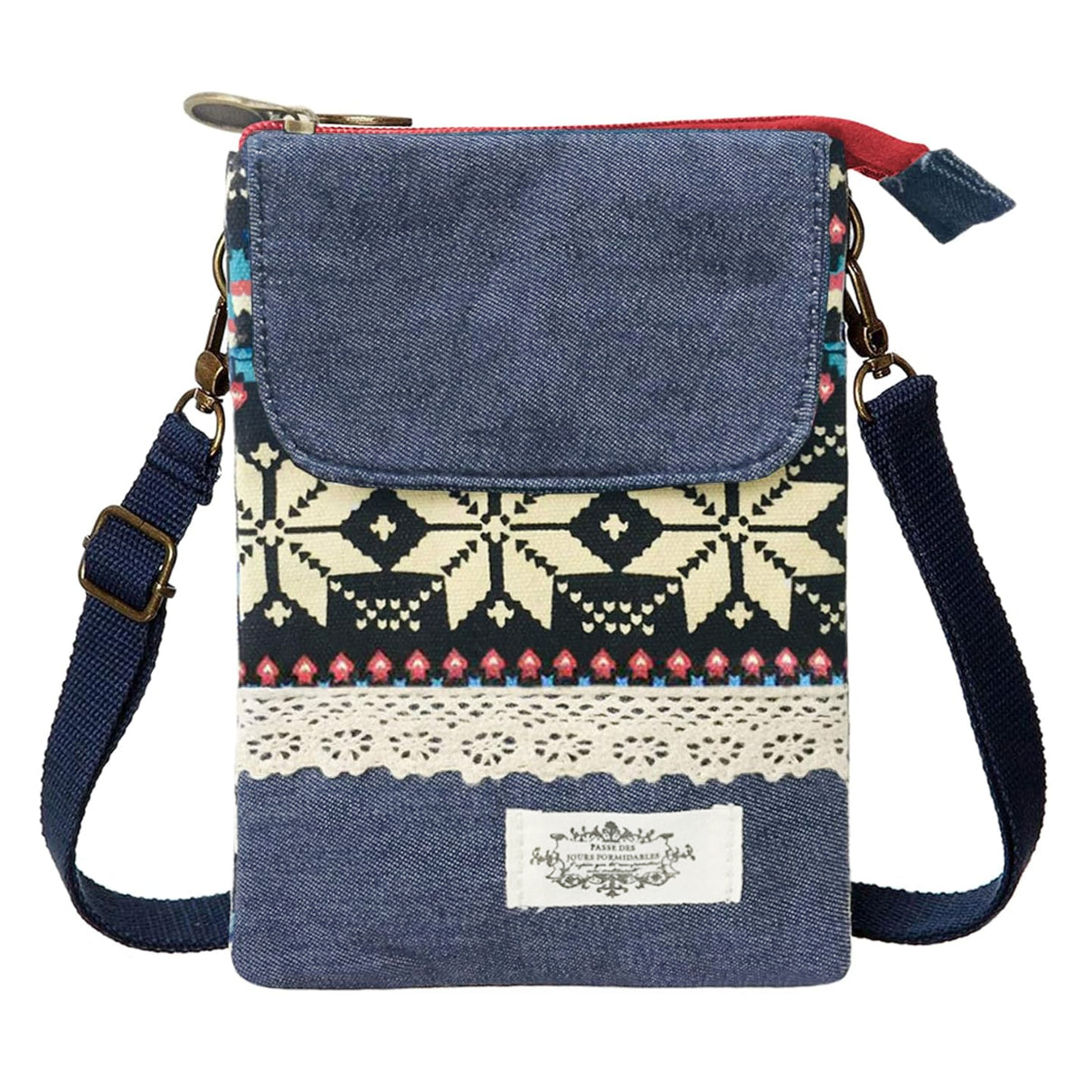 PALAY® Women Purse Bag Casual Phone Pouch Canvas Cloth Phone Bag Sling Bag Charming Boho Print Phone Bag Small Crossbody Bag Shoulder Bag Women Purse Bag