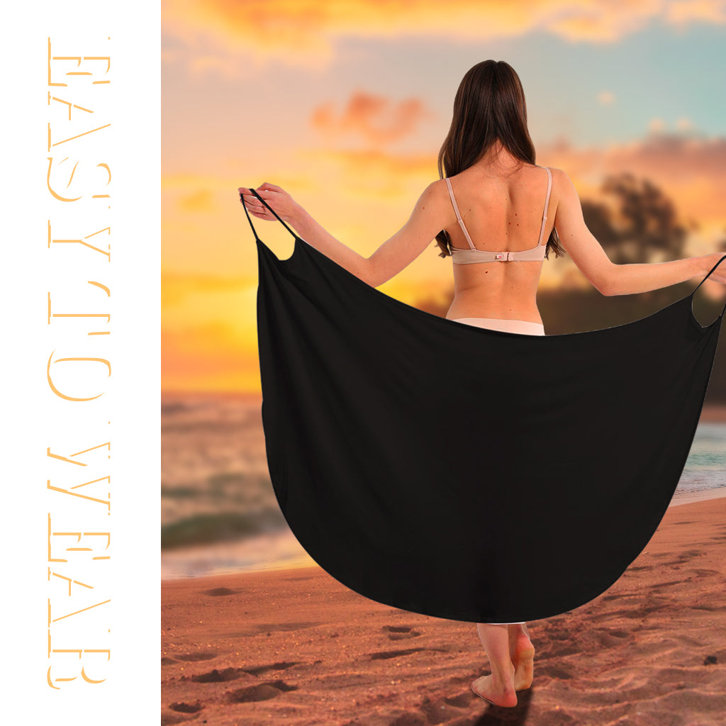 PALAY® Fashion Pareo Women Beach Cover Bikini Cover-up Wrap Cover Dress Thin Strap Beach Cover-up Backless Dress Sarong, M