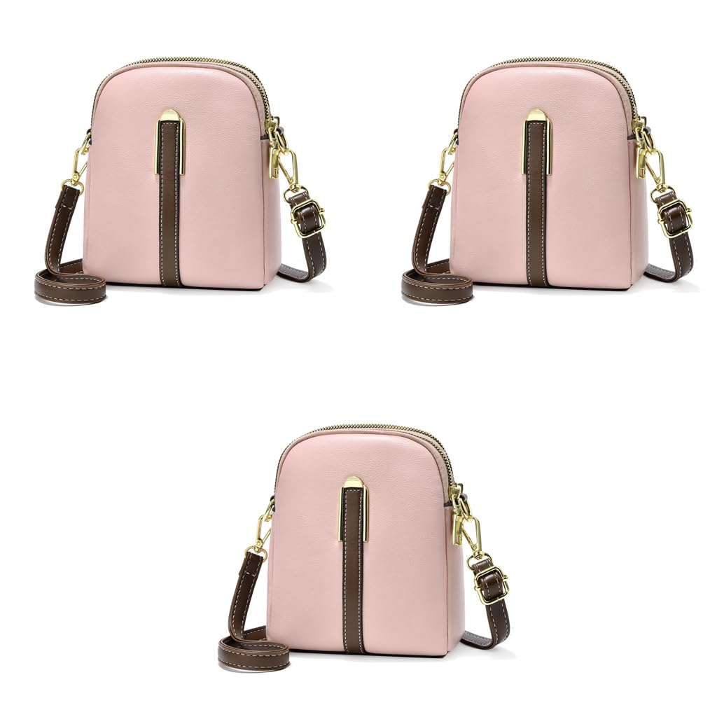 PALAY Sling Bag for Women with Double Layer 15×7×18 cm Design | Pink PU Crossbody