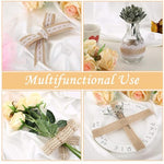 PALAY® 4 Rolls 13.12ft Jute Rope Burlap Ribbon Lace 32.8ft Hemp for Craft Gift Wrapping Event Wedding Decorations Packing Materials Natural Fabric Roll 2PCS