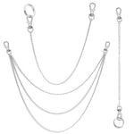 PALAY Pants Chains Set for Women with Lobster Buckles and 3Pcs 44cm Stainless Steel Layers