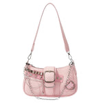 PALAY Shoulder Bag for Women featuring 22.5x3.5x12cm Size and Detachable Chain Strap | Y2K Pink Hobo Style